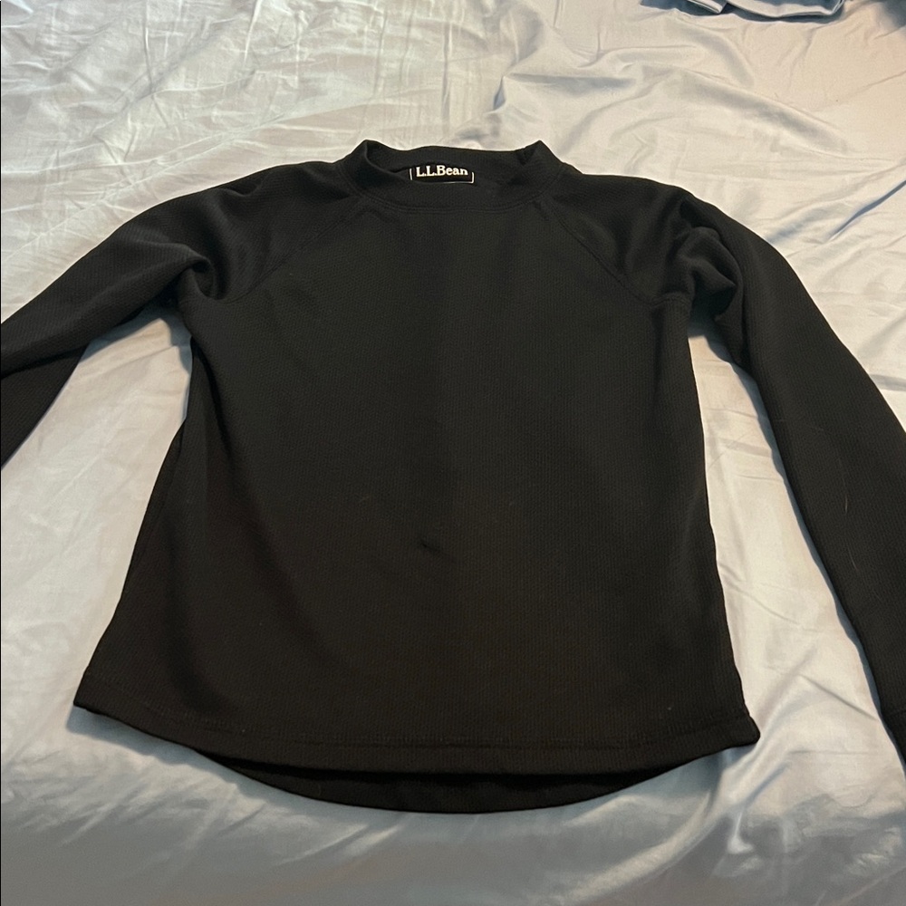 L.L. Bean Black Thermal Long Sleeve Shirt